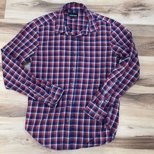 American Apparel Mens Plaid Button Down Long Sleeve Shirt Size Small